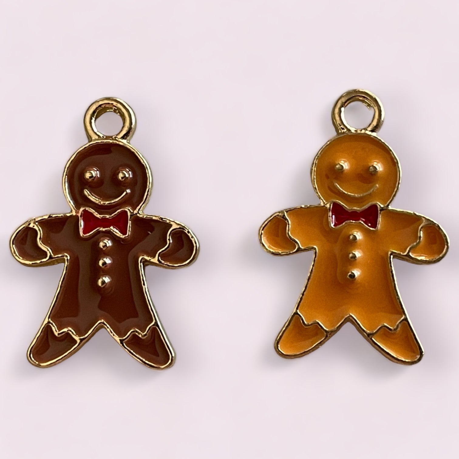 Gingerbread Enamel Charms - 2ea ( 1 pair) – Beldari